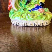 Load image into Gallery viewer, A stunning large Staffordshire flatback figure of "SCOTTISH HIGHLANDER" spill vase