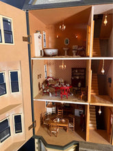 Load image into Gallery viewer, The "Cadogan Gardens" dolls house, built, painted, with deluxe decoration and lit with lighting