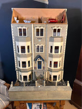 Load image into Gallery viewer, The "Cadogan Gardens" dolls house, built, painted, with deluxe decoration and lit with lighting