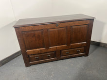 Load image into Gallery viewer, An antique 18th Century Welsh oak coffer, with a silvered finish in lovely original condition