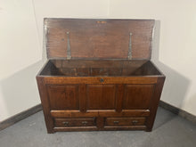 Load image into Gallery viewer, An antique 18th Century Welsh oak coffer, with a silvered finish in lovely original condition