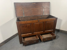 Load image into Gallery viewer, An antique 18th Century Welsh oak coffer, with a silvered finish in lovely original condition