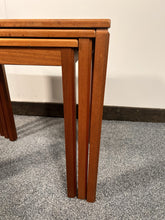 Load image into Gallery viewer, A Set Of Three Solid Teak Vintage Nesting Tables Manufactured By A H McIntosh C.1970
