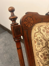 Load image into Gallery viewer, Antique Victorian Small Bedroom Chair On Turned Legs With Castors