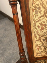 Load image into Gallery viewer, Antique Victorian Small Bedroom Chair On Turned Legs With Castors