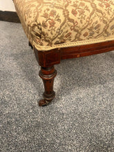 Load image into Gallery viewer, Antique Victorian Small Bedroom Chair On Turned Legs With Castors
