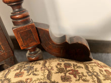 Load image into Gallery viewer, Antique Victorian Small Bedroom Chair On Turned Legs With Castors