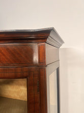 Load image into Gallery viewer, A Quality Antique Edwardian Flame Mahogany Inlaid Display Cabinet With Original Curved Glass