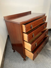 Load image into Gallery viewer, A Lovely Inlaid Mahogany Four Drawer Chest With Backsplash