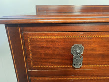 Load image into Gallery viewer, A Lovely Inlaid Mahogany Four Drawer Chest With Backsplash