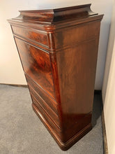 Load image into Gallery viewer, Antique Mahogany Biedermeier Bureau Bookcase Secretaire Cabinet With The Most Amazing Inlay Work
