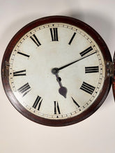 Load image into Gallery viewer, A Very Early Wooden Faced Fusee Wall Clock Housed In Its Mahogany Case