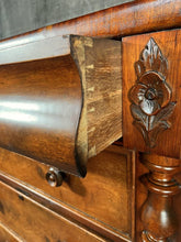 Load image into Gallery viewer, Original Antique Victorian Tall Flame Mahogany Scottish Chest Of Drawers