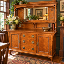 Load image into Gallery viewer, ANTIQUE ENGLISH ARTS &amp; CRAFTS OAK SIDEBOARD – LIBERTY TASTE – c.1900