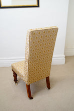 Load image into Gallery viewer, Victorian Prayer Chair (Prie Dieu Chair) c.1870’s upholstered with stylish silk fabric