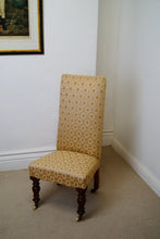 Load image into Gallery viewer, Victorian Prayer Chair (Prie Dieu Chair) c.1870’s upholstered with stylish silk fabric