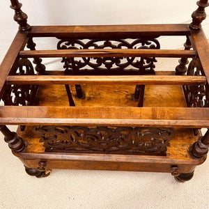 Fantastic Quality Antique Victorian walnut Canterbury Whatnot in lovely original condition