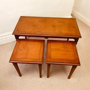 A stunning set of nesting tables made by Strongbow furniture in lovely condition