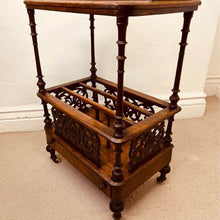 Load image into Gallery viewer, Fantastic Quality Antique Victorian walnut Canterbury Whatnot in lovely original condition