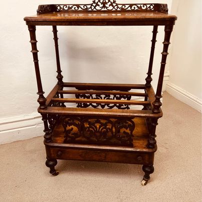 Fantastic Quality Antique Victorian walnut Canterbury Whatnot in lovely original condition