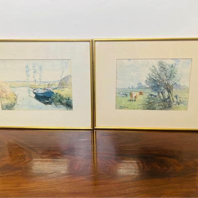 A fabulous pair of original watercolours by Wilhelmus Lambertus Wijmans 1888-1976