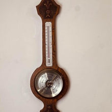 Load image into Gallery viewer, A lovely of London wooden oak banjo barometer with thermometer