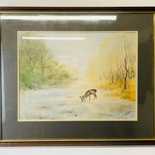 Load image into Gallery viewer, A lovely original drawing of a deer in the forest by wildlife artist Robert Fletcher