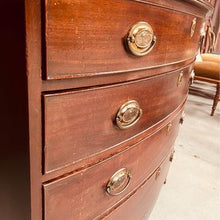 Load image into Gallery viewer, A fantastic late George III mahogany bow fronted chest of drawers with amazing colour