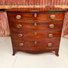 Load image into Gallery viewer, A fantastic late George III mahogany bow fronted chest of drawers with amazing colour