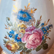 Load image into Gallery viewer, A beautiful Limoges French egg vase, having stunning roses highlighted with gilt on three sides