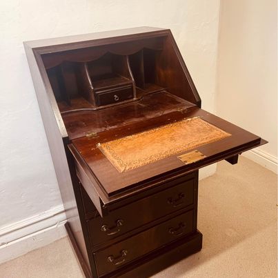 A lovely mahogany fall front bureau of rich colour and a very nice size