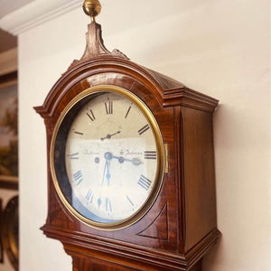 A lovely Scottish late regency flame mahogany loncased regulator clock by Anderson of St Andrews