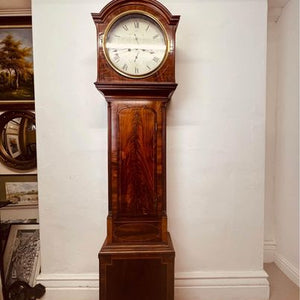 A lovely Scottish late regency flame mahogany loncased regulator clock by Anderson of St Andrews