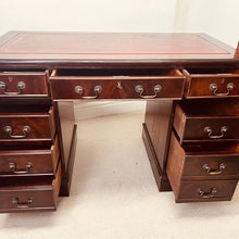 Load image into Gallery viewer, An extremely handsome Colonial twin pedestal writing desk in lovely original condition