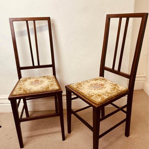 A lovely pair of fine Edwardian antique inlaid bedroom chairs in fantastic condition