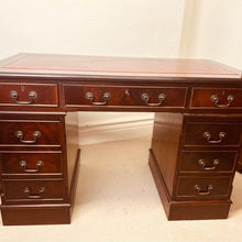 Load image into Gallery viewer, An extremely handsome Colonial twin pedestal writing desk in lovely original condition