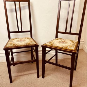 A lovely pair of fine Edwardian antique inlaid bedroom chairs in fantastic condition