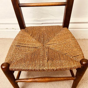 A matching pair of tiny Arts and Crafts Cotswold Primary School Clissett Style Chairs