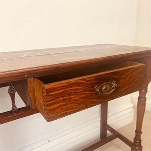 A spectacular Victorian quarter sawn oak antique console table date circa 1850