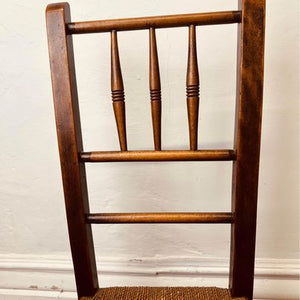 A matching pair of tiny Arts and Crafts Cotswold Primary School Clissett Style Chairs