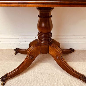 A handsome Regency rosewood fold over card table with lovely rich woodgrain