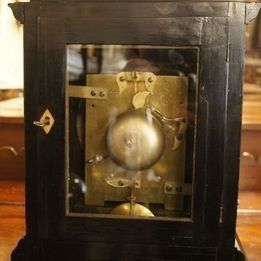 A really impressive Handley and Moore ebonised pearwood cased bracket clock with a Fusee movement