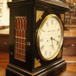 A really impressive Handley and Moore ebonised pearwood cased bracket clock with a Fusee movement