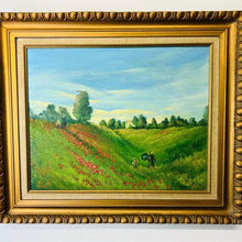 Load image into Gallery viewer, An original oil painting by James Moorcroft of a poppy field in thick paint with amazing colours