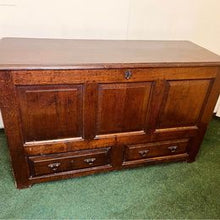 Load image into Gallery viewer, An antique 18th Century Welsh oak coffer, with a silvered finish in lovely original condition