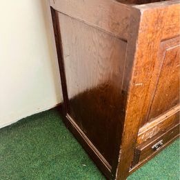 An antique 18th Century Welsh oak coffer, with a silvered finish in lovely original condition