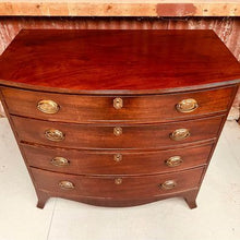 Load image into Gallery viewer, A fantastic late George III mahogany bow fronted chest of drawers with amazing colour