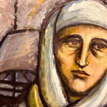 Load image into Gallery viewer, A stunning original oil on canvas portrait of St. Catherine of Siena painted in 1966