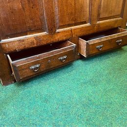 An antique 18th Century Welsh oak coffer, with a silvered finish in lovely original condition