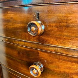 A large and impressive Victorian mahogany bow fronted chest of drawers with fantastic colour